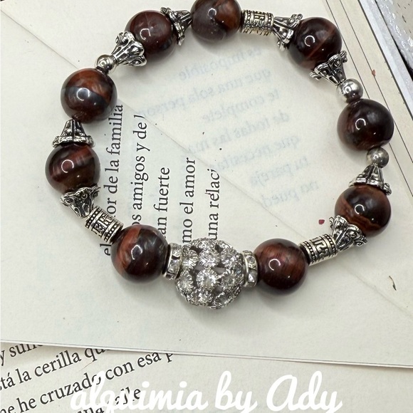 Alquimia Silver and Brown Beaded Bracelet - Picture 1 of 1